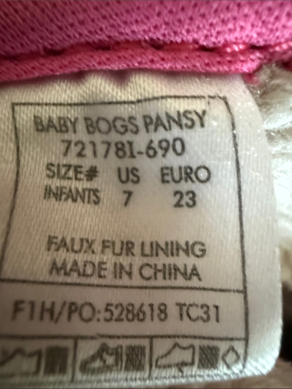 Bogs little Kids Pink and Gray Floral Stripe Pull-On Boot - Picture 5 of 5